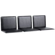 Сиденья для кресла «Терра», комплект 3 шт., кожзам черный, каркас серебристый