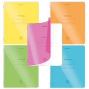 Тетрадь пластиковая обложка (НЕОН) 12 листов, косая линия, BRAUBERG «Smart Cover», АССОРТИ (микс в спайке), 405027