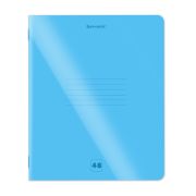 Тетрадь пластиковая обложка (НЕОН) А5 48 листов, скоба, клетка, BRAUBERG «Smart Cover», СИНЯЯ, 405039