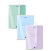 Тетрадь пластиковая обложка (прозрачная) А4 96 листов, скоба, клетка, BRAUBERG «Smart Cover», АССОРТИ (микс в спайке), 405042