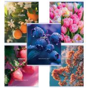 Тетрадь А5, 48 л., STAFF, скоба, клетка, офсет №2 ЭКОНОМ, обложка картон, ФЛОРА, 405626