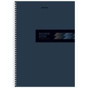 Тетрадь А4, 80 л., ОФИСМАГ, гребень, клетка, обложка картон, ТЕМНАЯ, 405633