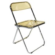 Стул складной прозрачный янтарный BRABIX «Glam CF-020», хромированный каркас, пластик, 533246