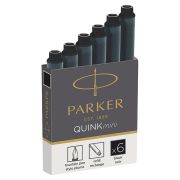 Картриджи чернильные PARKER Мини Cartridge Quink, КОМПЛЕКТ 6 шт., черные, 241791